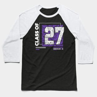 Class of 2027 Urban Streetwear // Graduation Class of '27 Purple Baseball T-Shirt